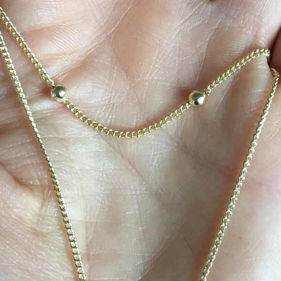 Double Layered Gold Tone Necklace - Picture 3 of 9